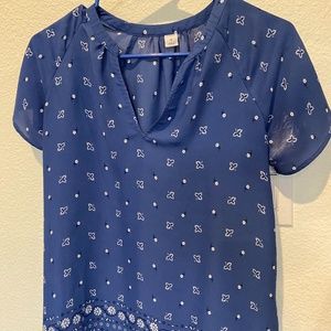 Blue and White Womens Top Old Navy